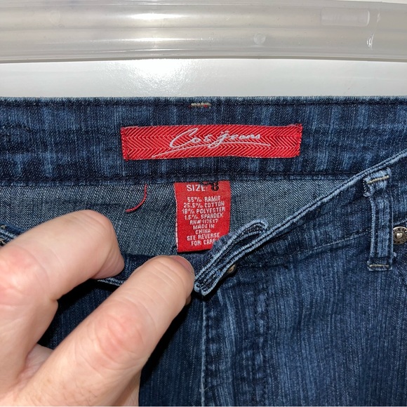 Cos Jeans regular Fit Jeans Women sz 8 Dark Wash Embroidery Embellished 90s Y2K - Picture 2 of 4
